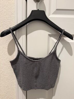 Topshop Gray Double-Strap Crop Top